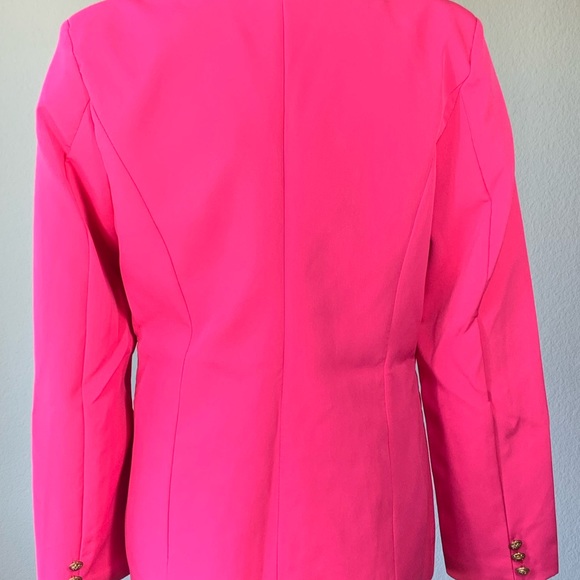 NWOT Sunday Up blazer Fuchsia pink lined jacket sz Med lightweight. - Picture 8 of 13